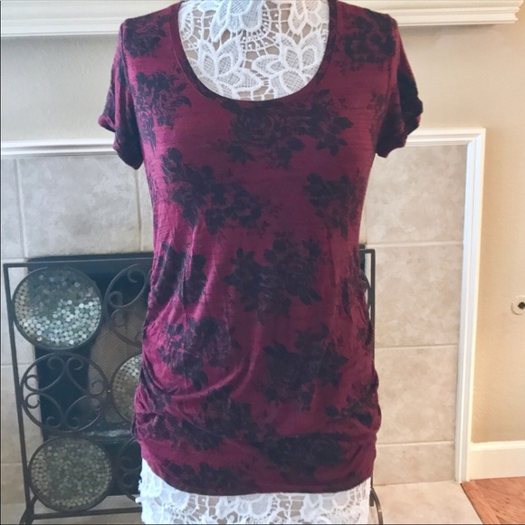 Motherhood Maternity Tops - Motherhood Maternity Cinched Waist Comfy Top